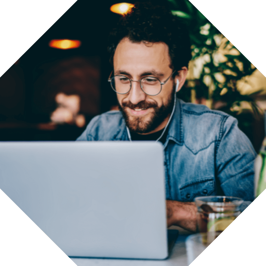 man using laptop